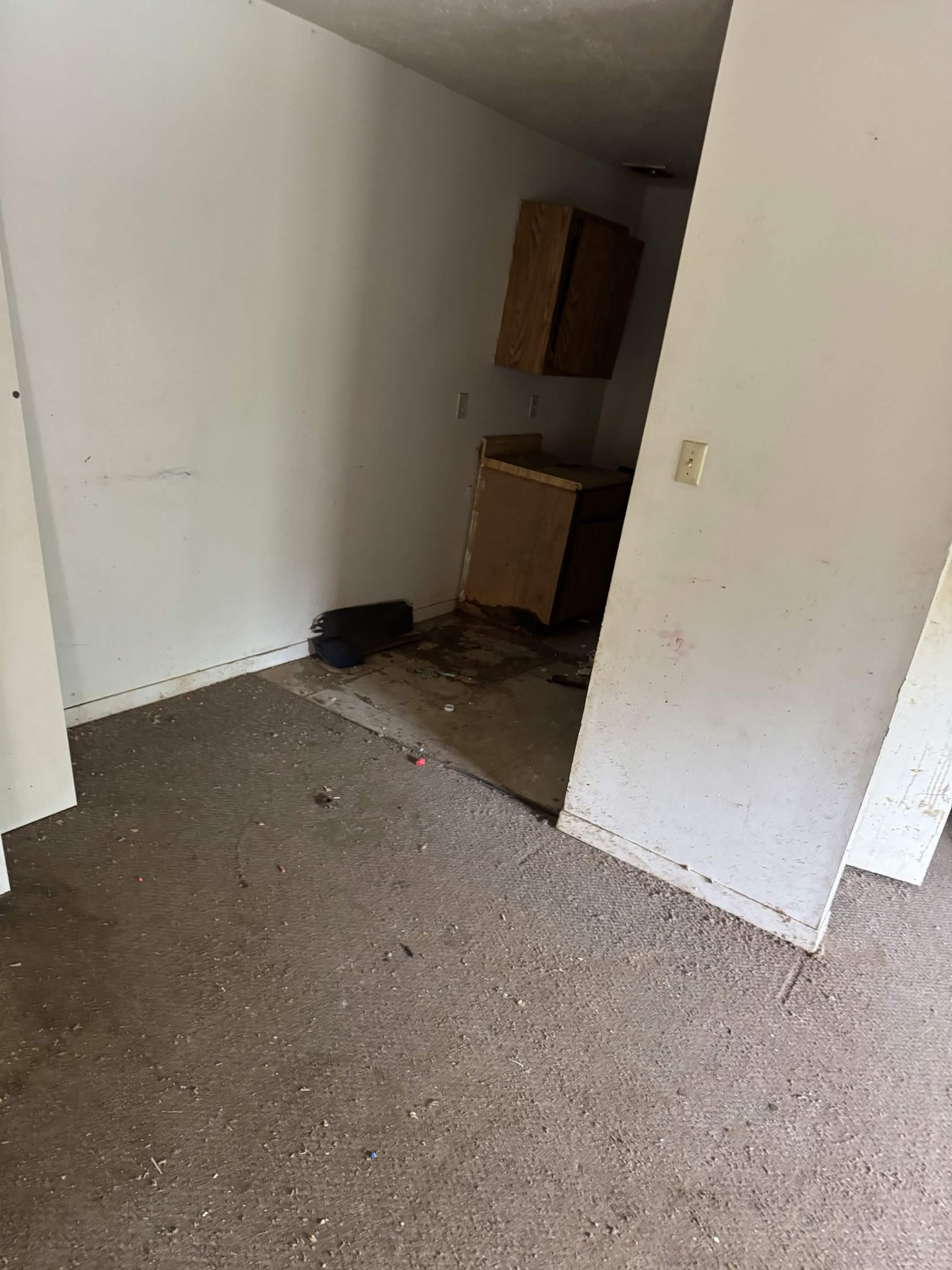 Cleared and swept room after Titan Junk Removal completed a property cleanout